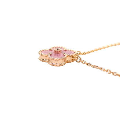 Van Cleef & Arpels Vintage Alhambra Pendant 18k Pink Gold Rhodonite — view 4