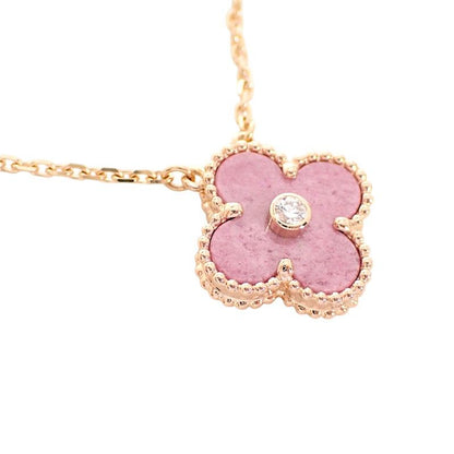 Van Cleef & Arpels Vintage Alhambra Pendant 18k Pink Gold Rhodonite — view 8