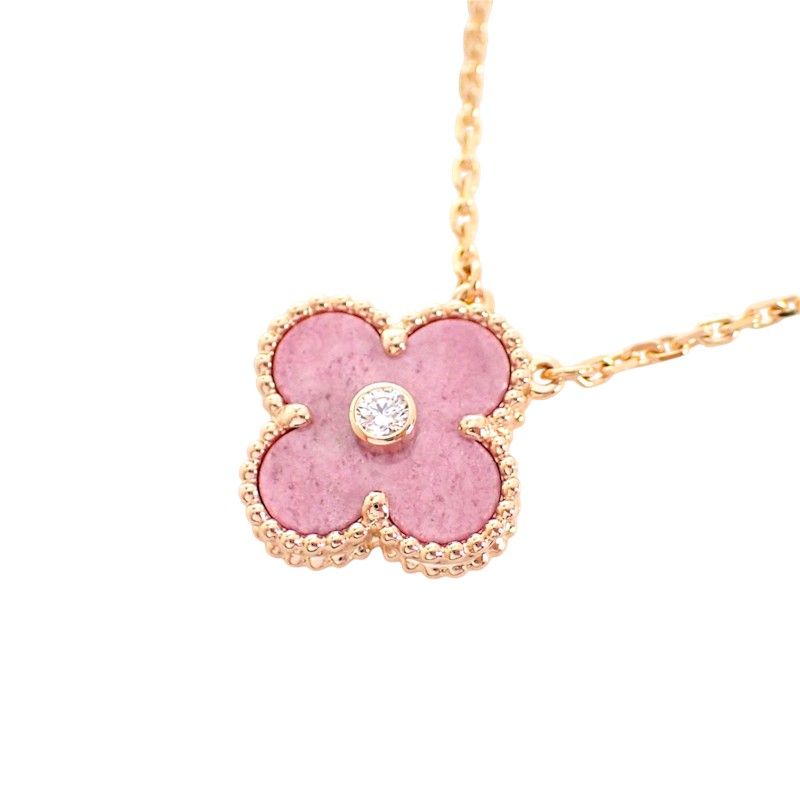 Van Cleef & Arpels Vintage Alhambra Pendant 18k Pink Gold Rhodonite — view 7