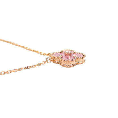 Van Cleef & Arpels Vintage Alhambra Pendant 18k Pink Gold Rhodonite — view 6