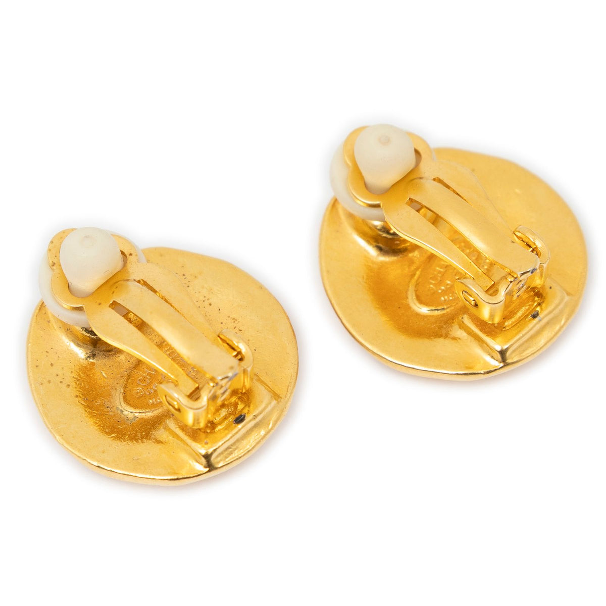 Chanel CC Logo Round Clip-On Earrings Gold Plated — view 2