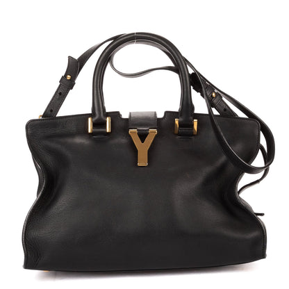 Saint Laurent Mini Cabas Chyc Black Calfskin Leather