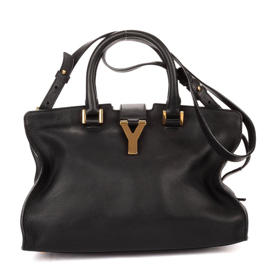 Saint Laurent Mini Cabas Chyc Black Calfskin Leather