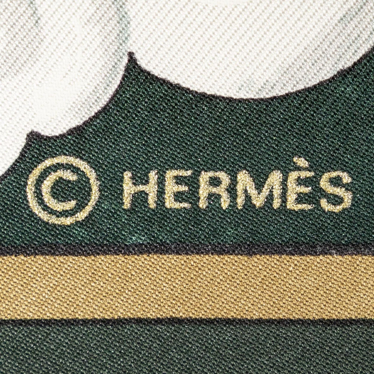 Hermes Scarf Green Yellow Twill Silk — view 4