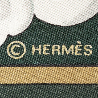 Hermes Scarf Green Yellow Twill Silk — view 4
