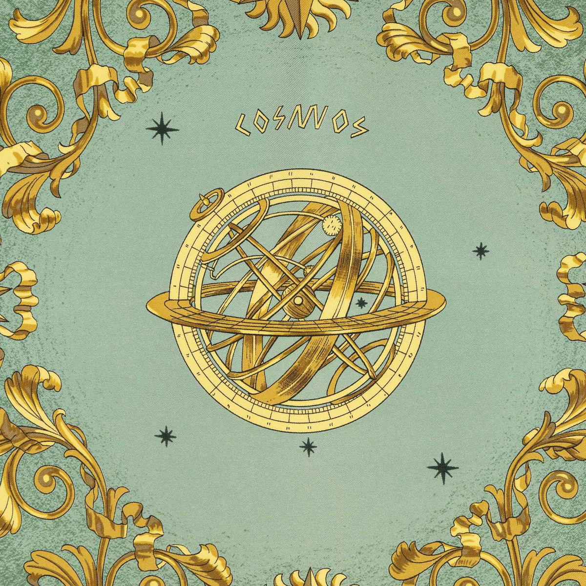 Hermes Scarf Green Yellow Twill Silk — view 3