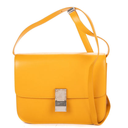 Celine Medium Classic Box Dark Yellow Smooth Calfskin