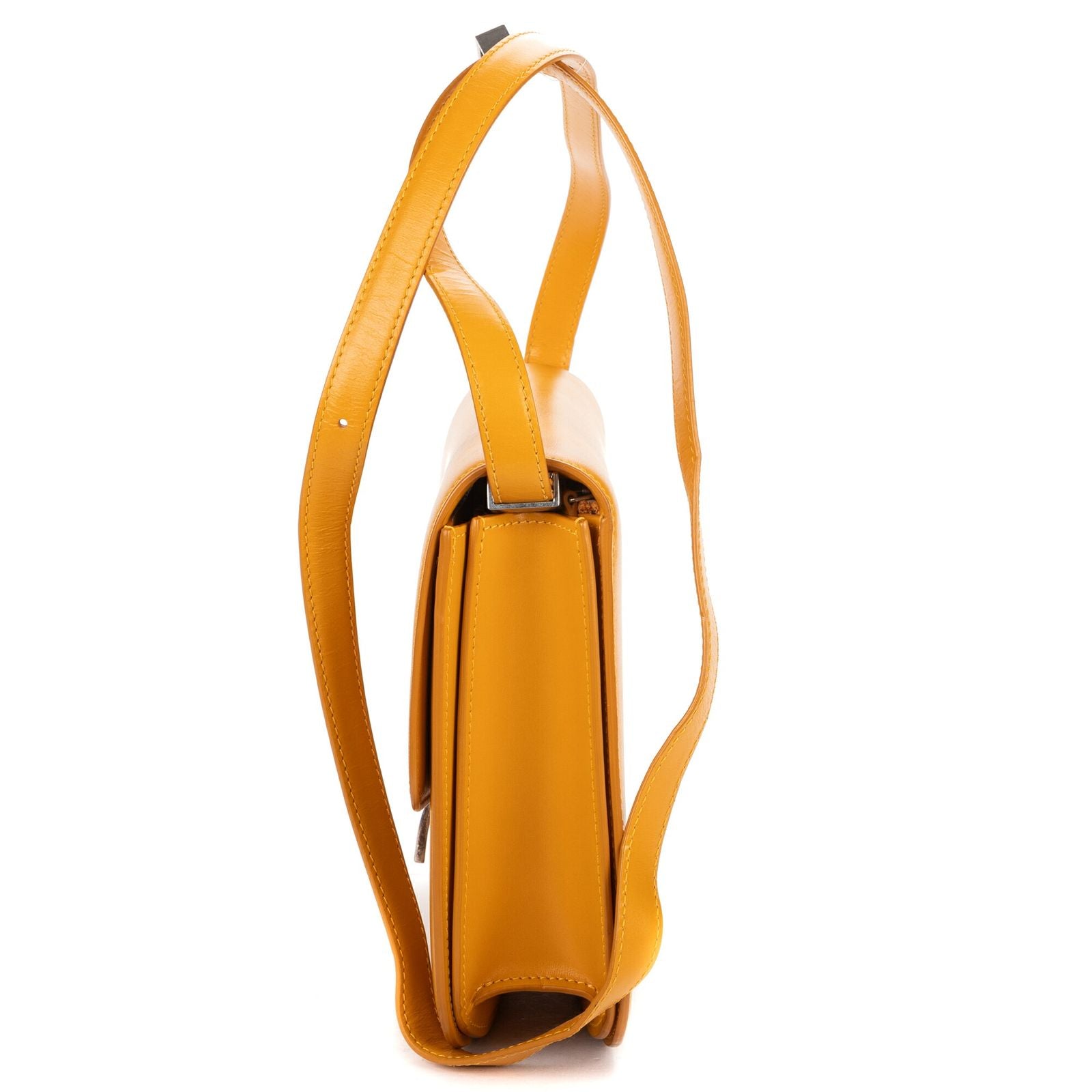 Celine Medium Classic Box Dark Yellow Smooth Calfskin — view 3