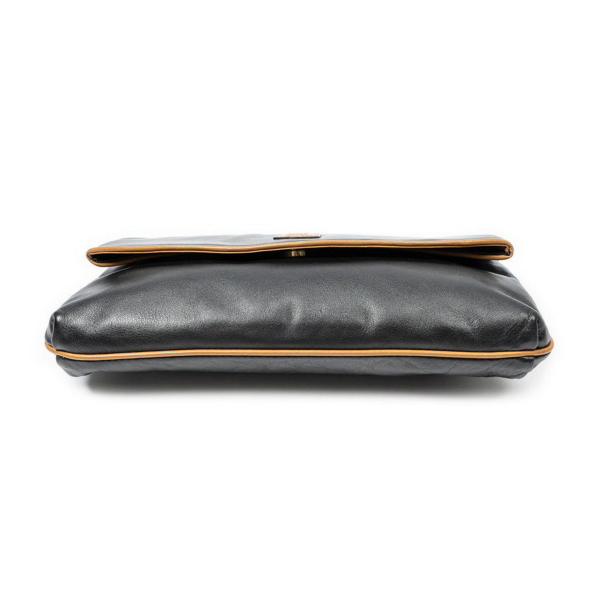 Celine Vintage Flap Clutch Black Calfskin Leather — view 3