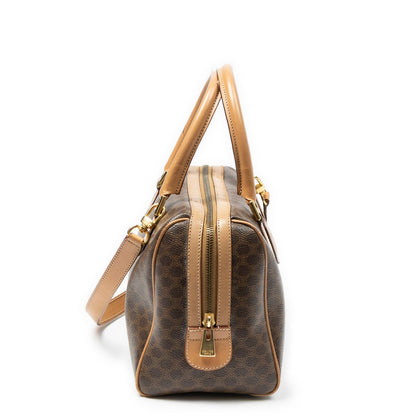 Celine Mini Boston Beige Brown Macadam Canvas — view 4