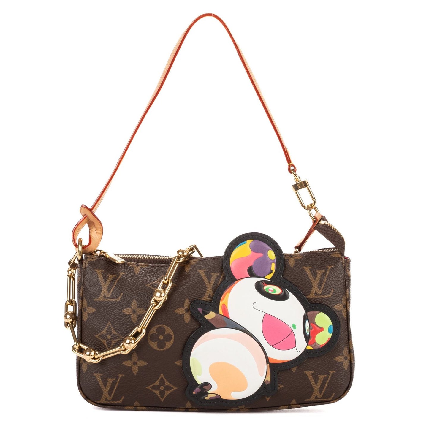 Louis Vuitton Takashi Murakami Panda Pochette Brown