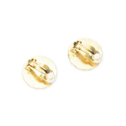 Chanel CC Logo Round Clip-On Earrings Gold Plated — view 2