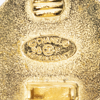 Chanel CC Logo Round Clip-On Earrings Gold Plated — view 3