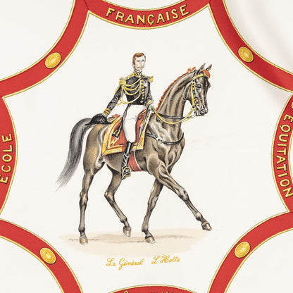 Hermes Scarf Navy Red White Twill Silk — view 3