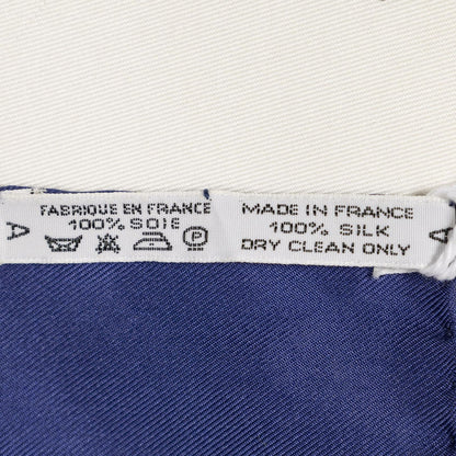 Hermes Scarf Navy Red White Twill Silk — view 5