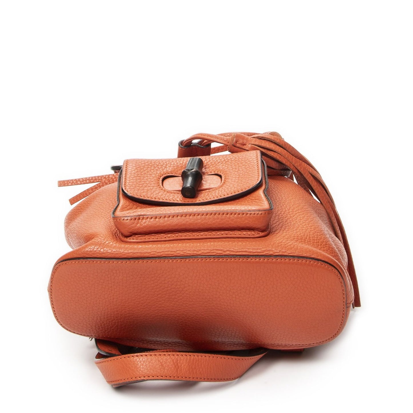 Gucci Bamboo Backpack Tassel Orange Grain Calfskin Leather — view 6