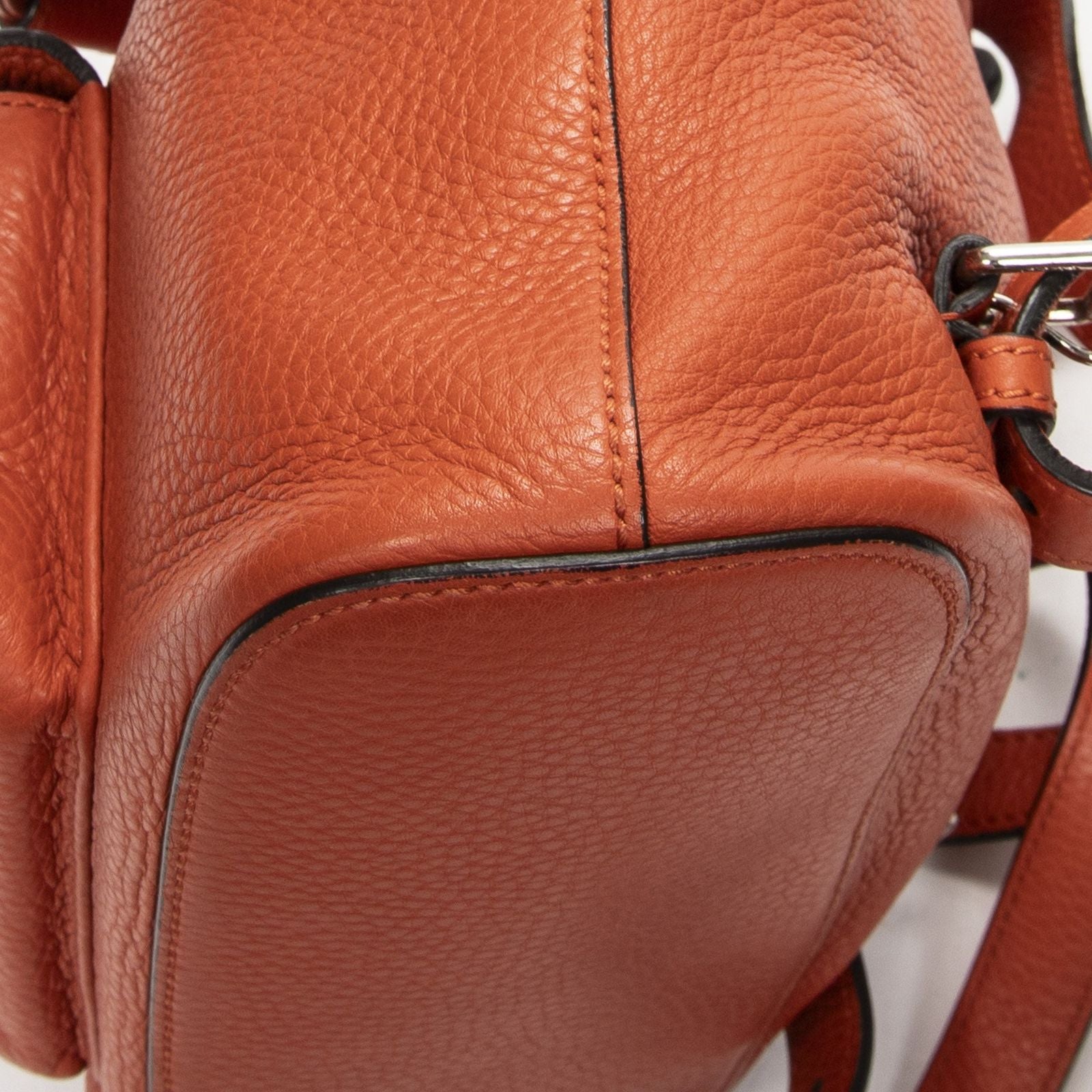 Gucci Bamboo Backpack Tassel Orange Grain Calfskin Leather — view 8