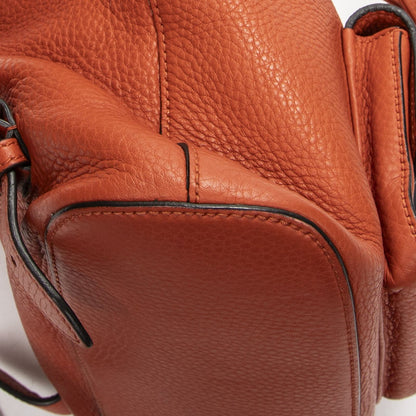 Gucci Bamboo Backpack Tassel Orange Grain Calfskin Leather — view 7
