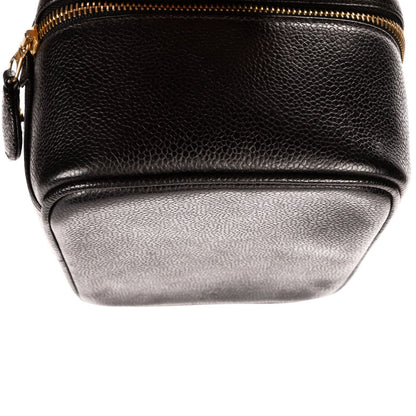 Chanel CC Logo Vanity Bag Black Caviar Leather — view 8