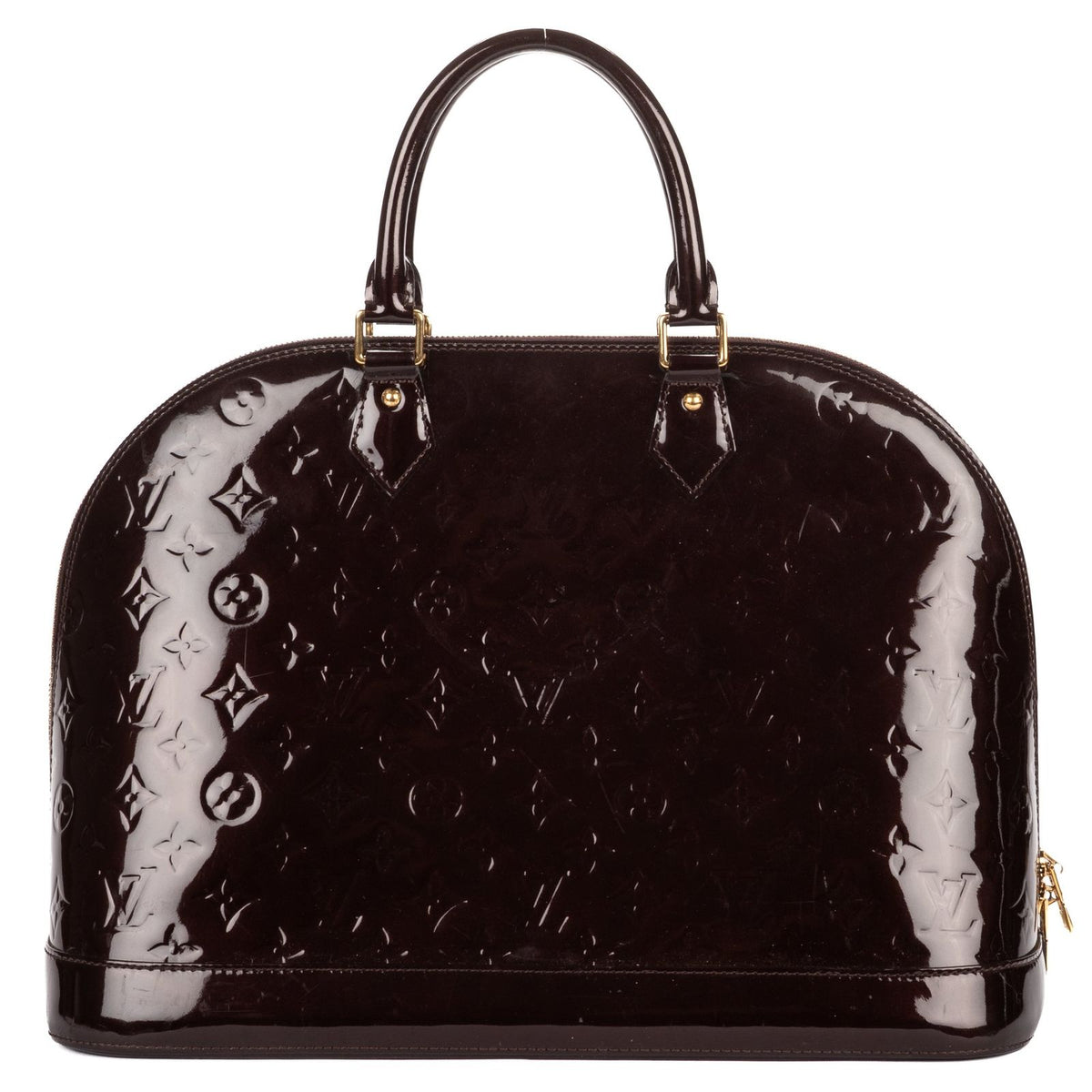 Louis Vuitton Alma Burgundy Amarante Monogram Vernis Handbag — view 5
