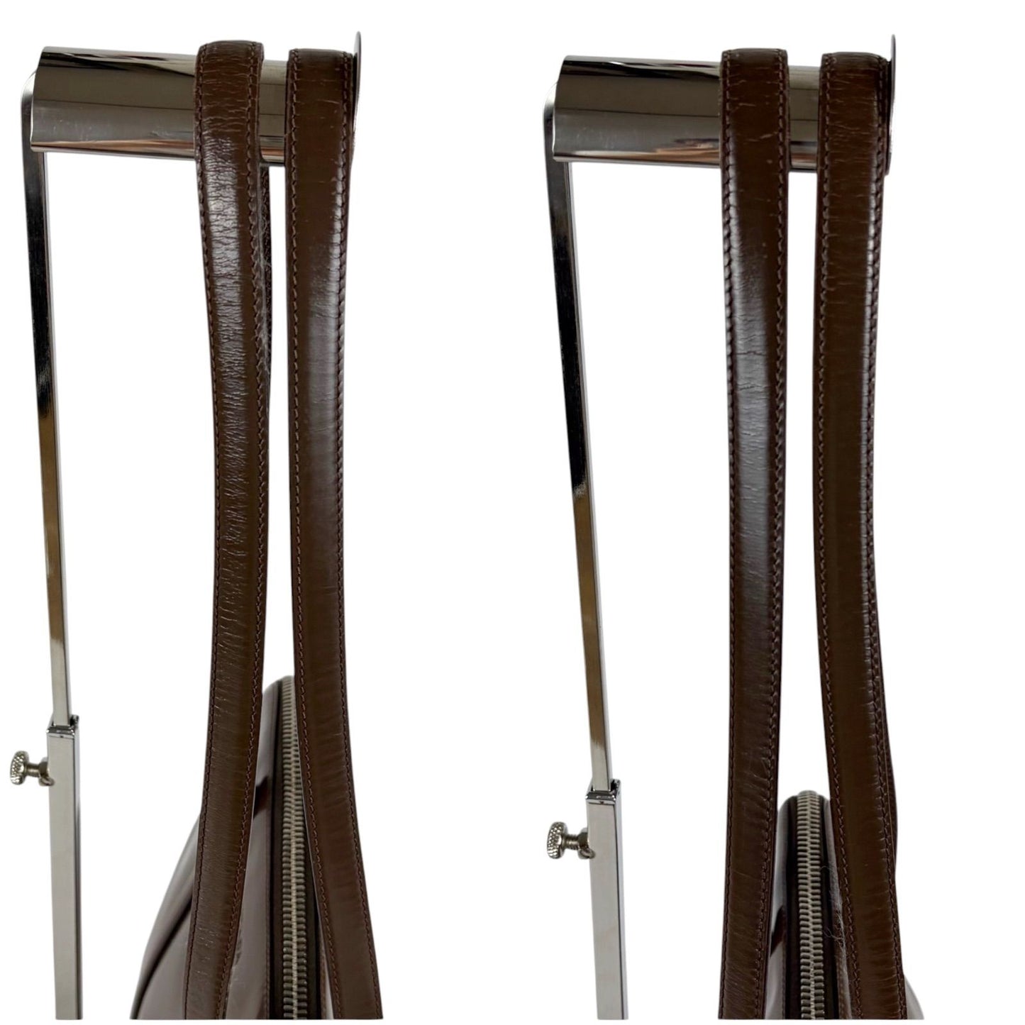 Prada Mirror Calf Leather Tote Calfskin Brown — view 8
