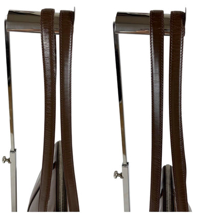Prada Mirror Calf Leather Tote Calfskin Brown — view 8