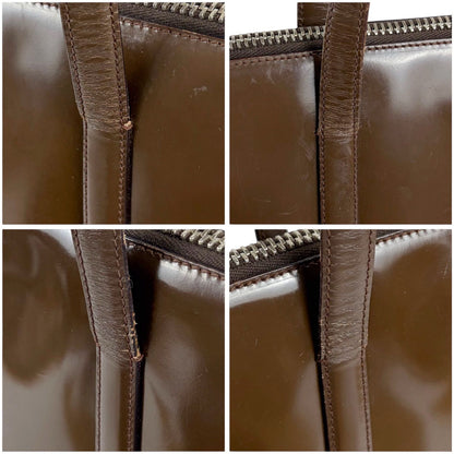 Prada Mirror Calf Leather Tote Calfskin Brown — view 5