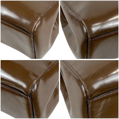 Prada Mirror Calf Leather Tote Calfskin Brown — view 4