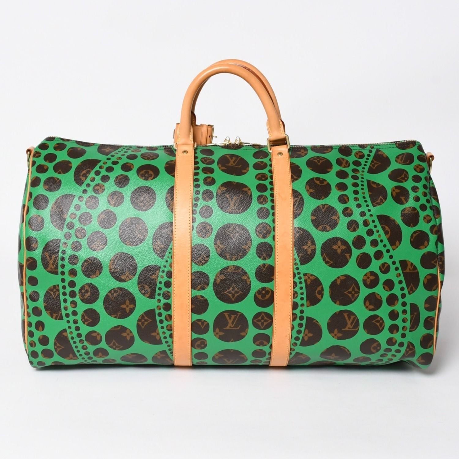 Louis Vuitton Monogram Pumpkin Keepall Bandouliere 55 Green 2-Way Boston Bag