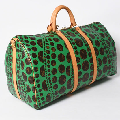 Louis Vuitton Monogram Pumpkin Keepall Bandouliere 55 Green 2-Way Boston Bag — view 3