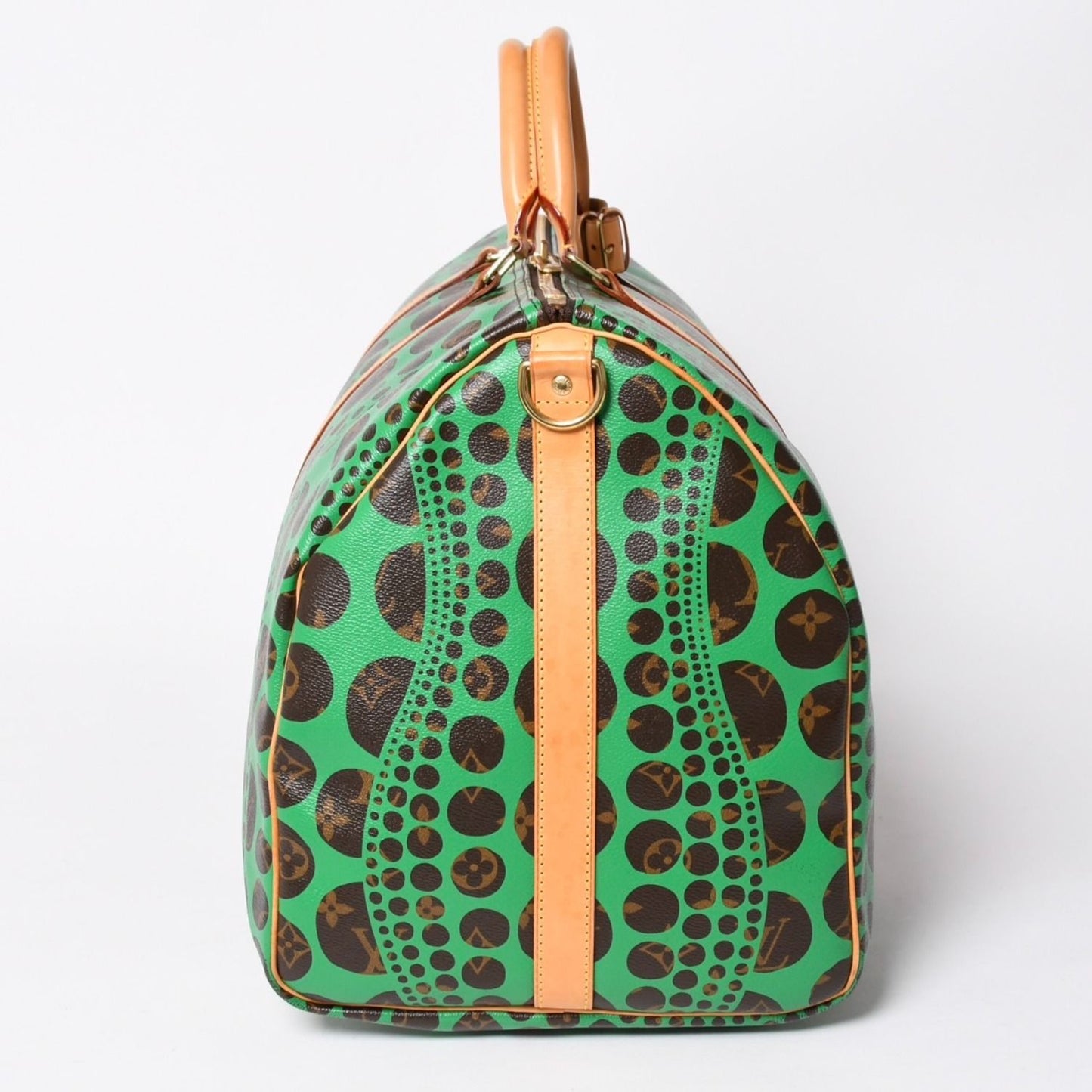 Louis Vuitton Monogram Pumpkin Keepall Bandouliere 55 Green 2-Way Boston Bag — view 4