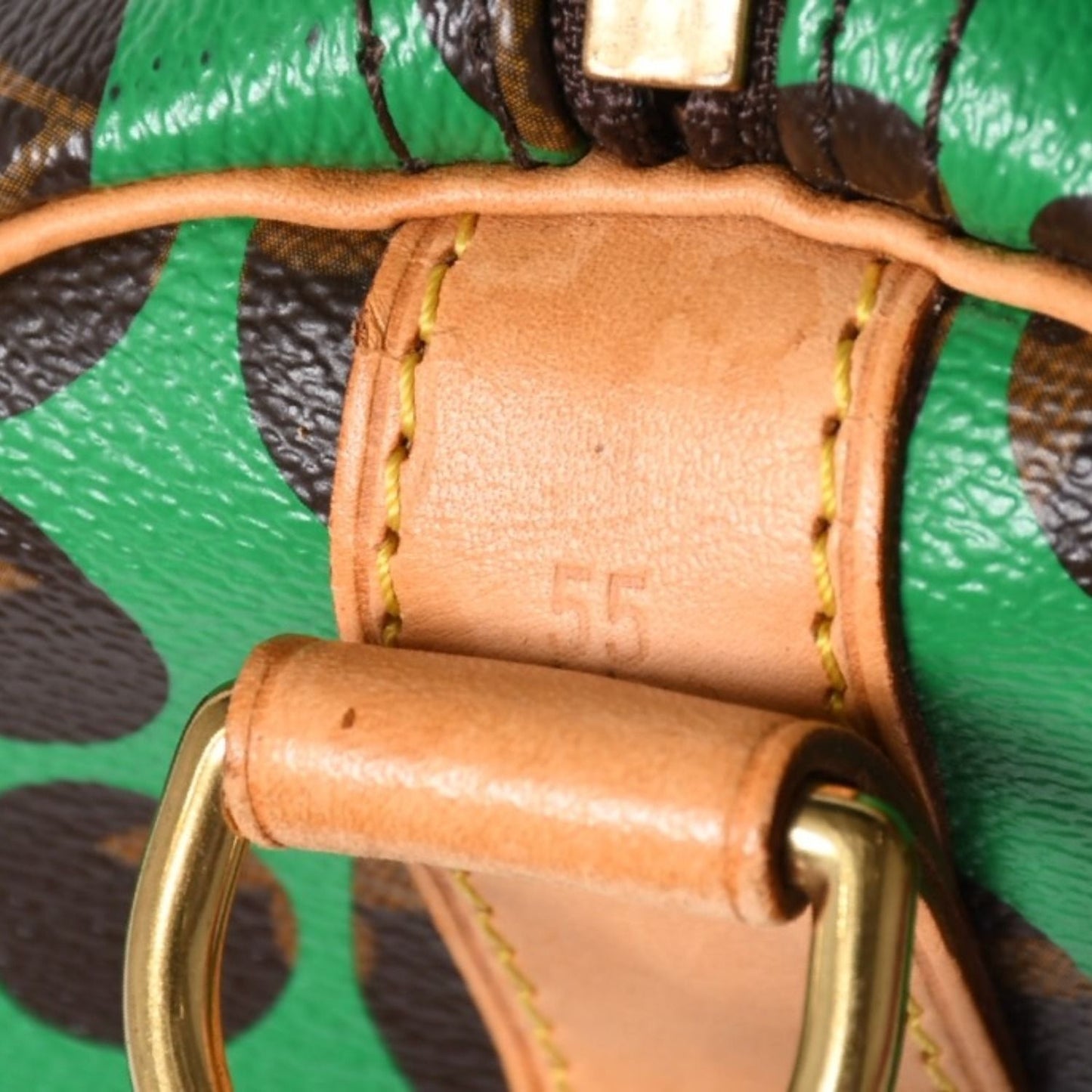 Louis Vuitton Monogram Pumpkin Keepall Bandouliere 55 Green 2-Way Boston Bag — view 7