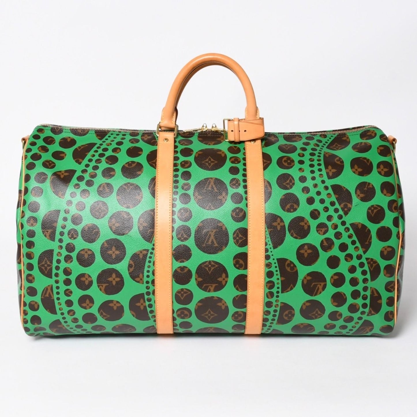Louis Vuitton Monogram Pumpkin Keepall Bandouliere 55 Green 2-Way Yayoi Kusama — view 2