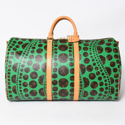 Louis Vuitton Monogram Pumpkin Keepall Bandouliere 55 Green 2-Way Yayoi Kusama — view 2