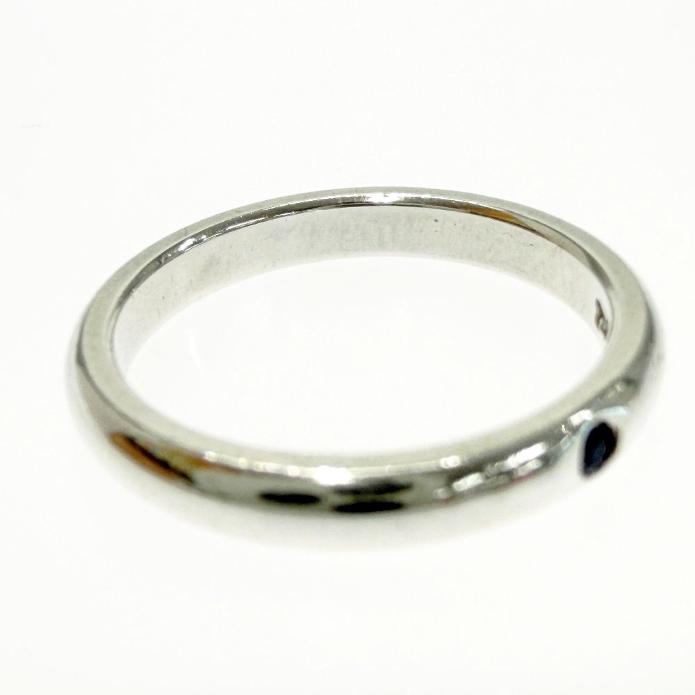 Tiffany & Co Silver Stacking Band Ring Blue — view 8