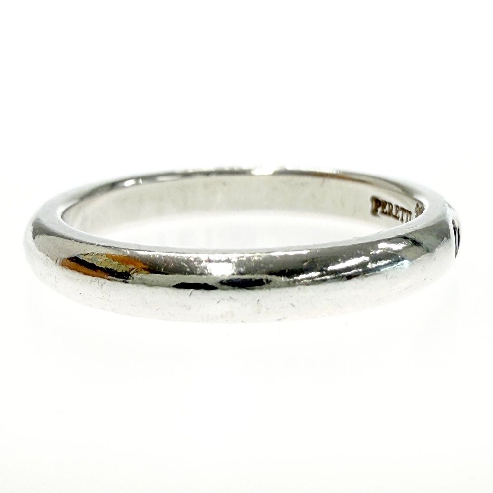 Tiffany & Co Silver Stacking Band Ring Blue — view 4