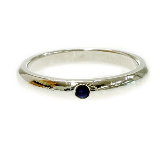 Tiffany & Co Silver Stacking Band Ring Blue
