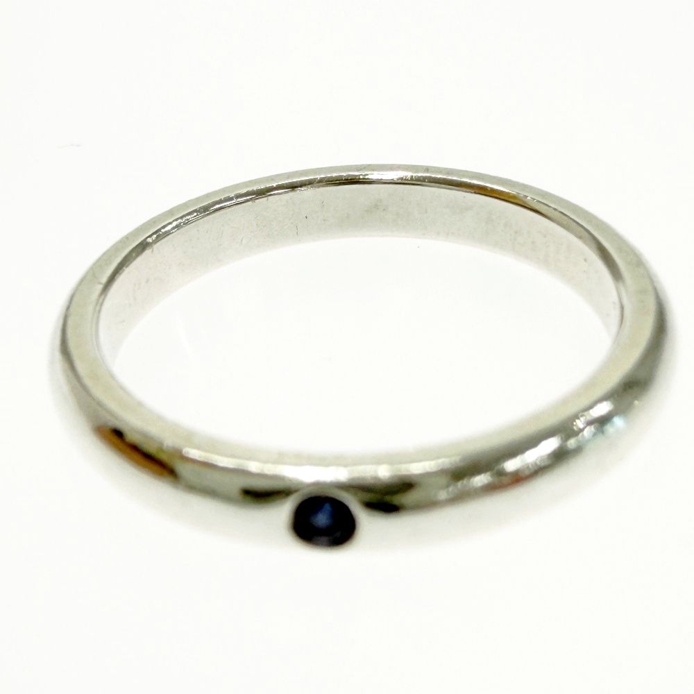 Tiffany & Co Silver Stacking Band Ring Blue — view 5