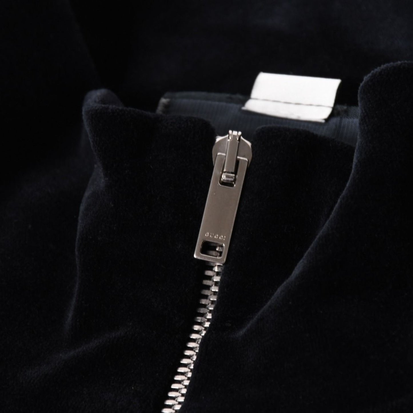 Gucci Maison de 'amour Logo Embroidered Velour Oversized Jacket Black L — view 5