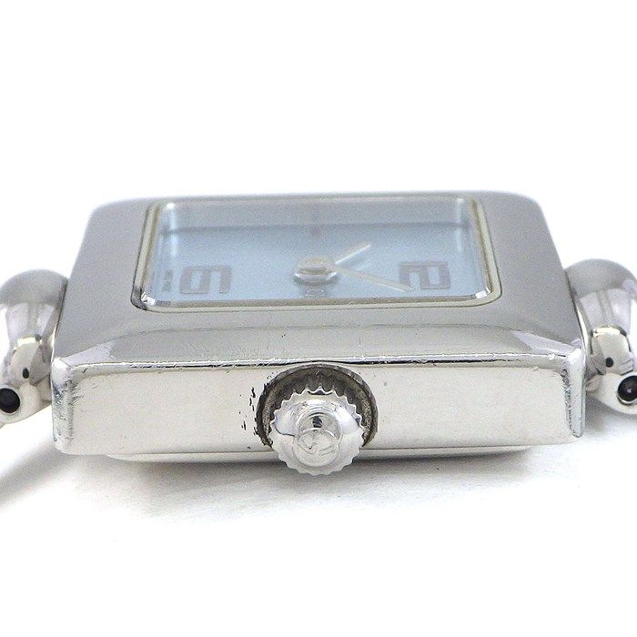 Gucci Watch Bangle Square Sunray Ice Blue Dial SS Quartz Analog — view 2