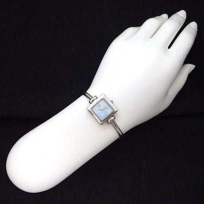 Gucci Watch Bangle Square Sunray Ice Blue Dial SS Quartz Analog — view 8