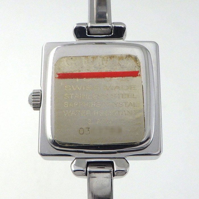 Gucci Watch Bangle Square Sunray Ice Blue Dial SS Quartz Analog — view 4