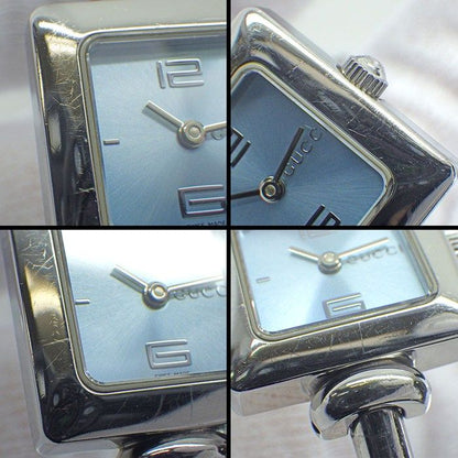 Gucci Watch Bangle Square Sunray Ice Blue Dial SS Quartz Analog — view 6