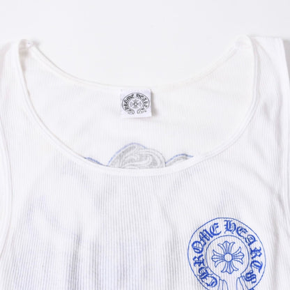 Chrome Hearts Vintage Vine CH Plus Design Tank Top White Black Blue — view 3