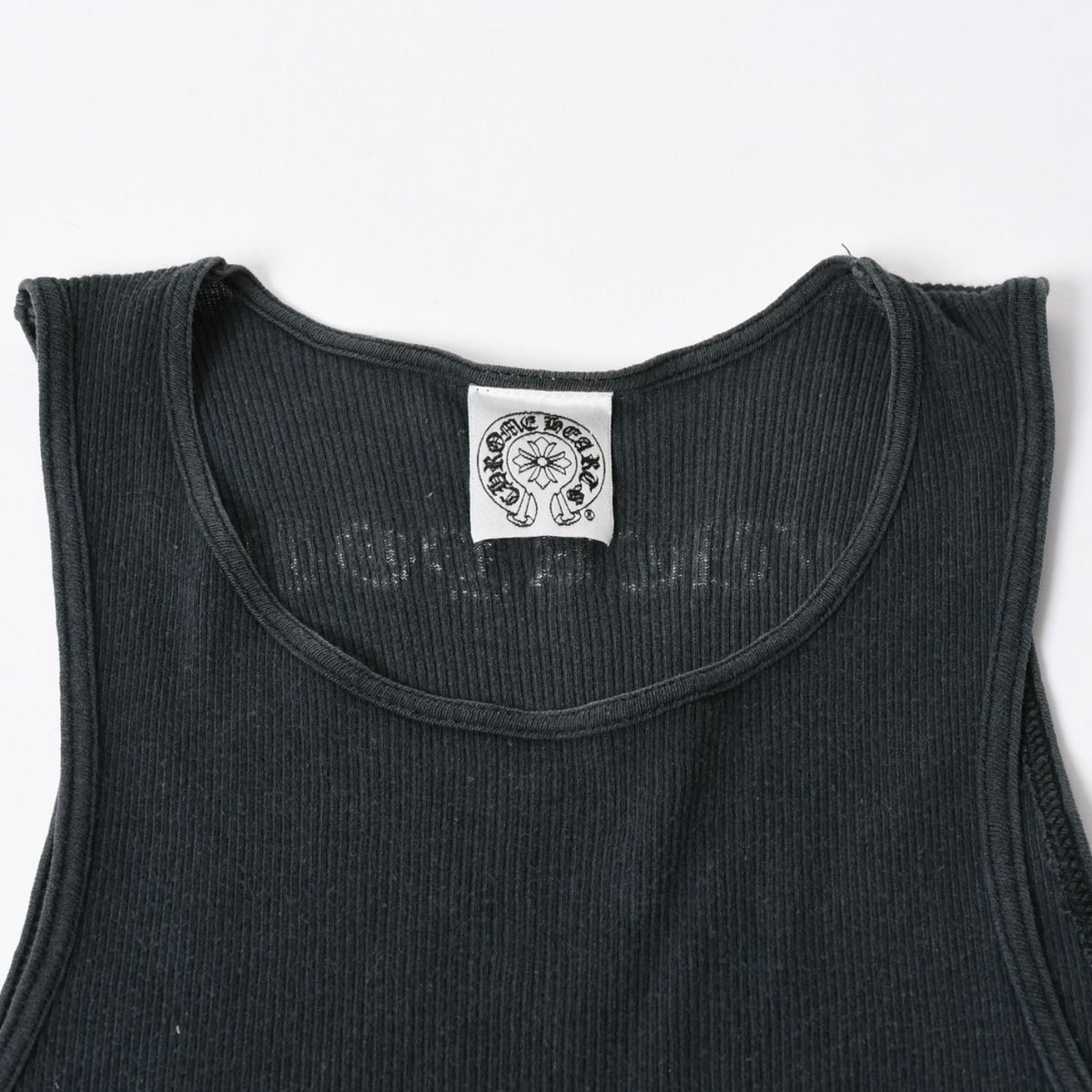 Chrome Hearts Vintage English Side Logo Tank Top Cotton Black White — view 3