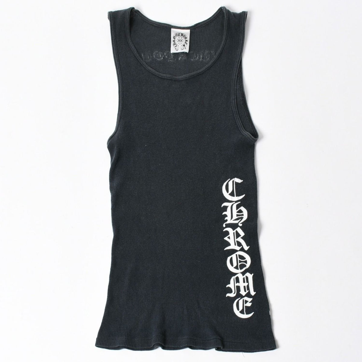 Chrome Hearts Vintage English Side Logo Tank Top Cotton Black White