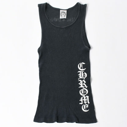 Chrome Hearts Vintage English Side Logo Tank Top Cotton Black White