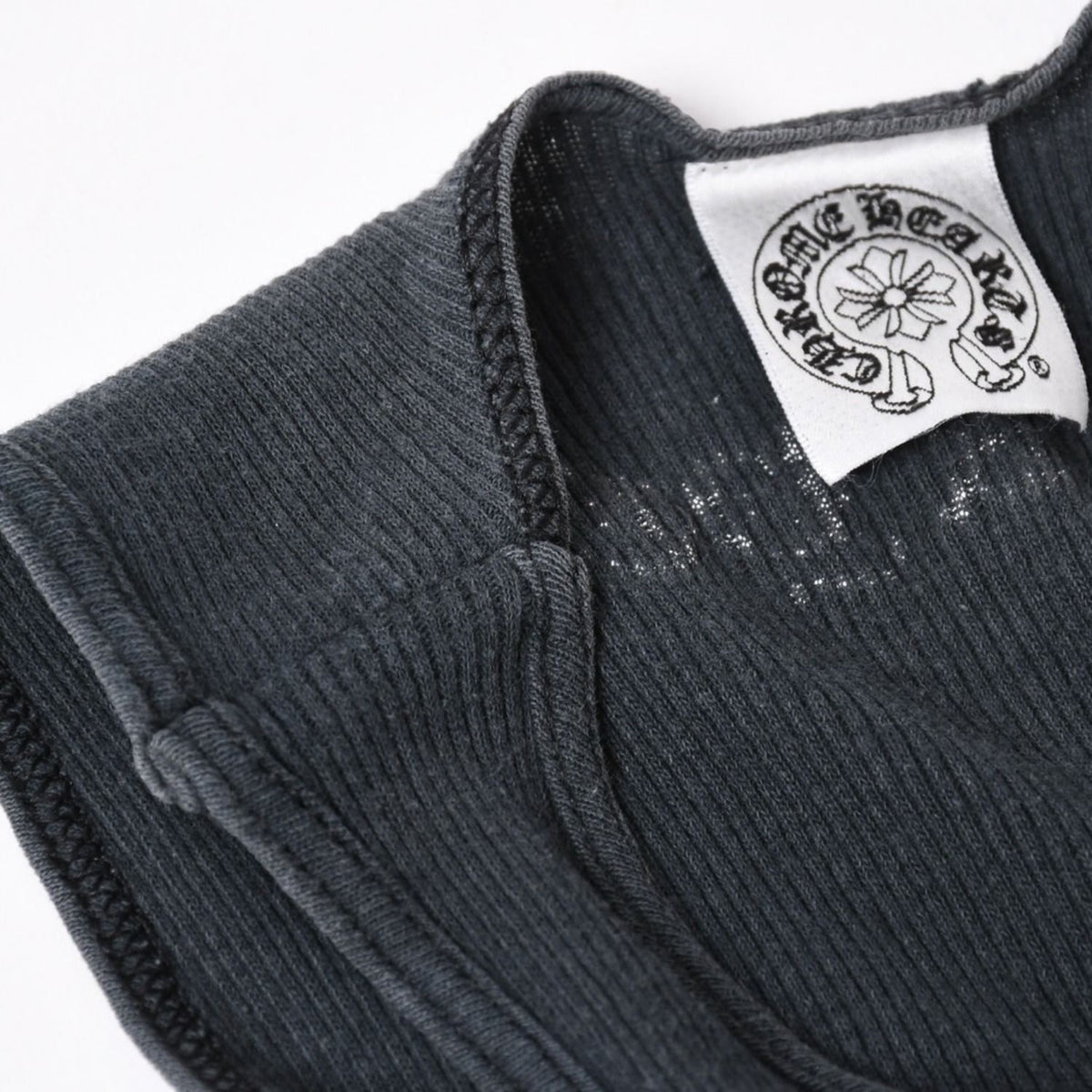 Chrome Hearts Vintage English Side Logo Tank Top Cotton Black White — view 4