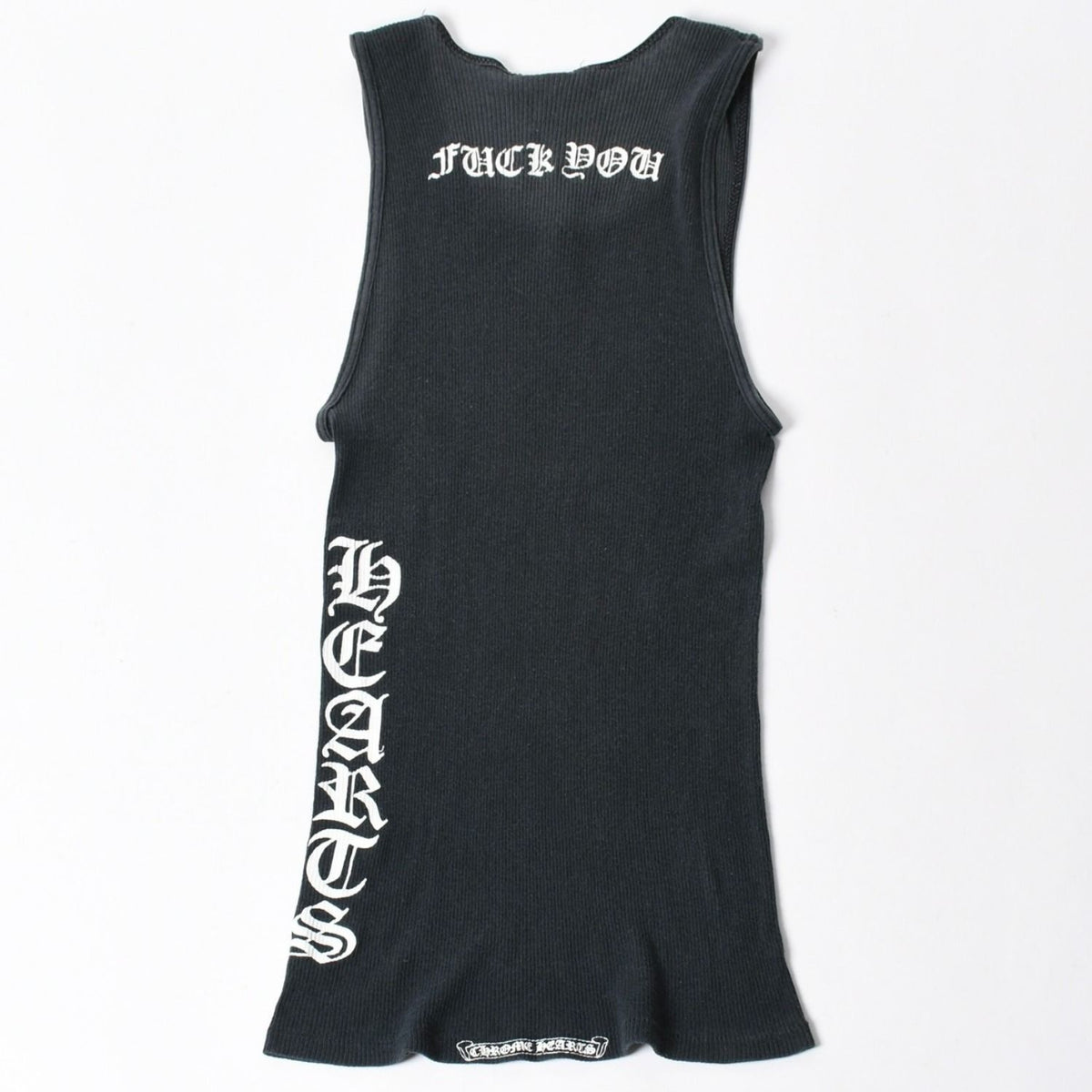 Chrome Hearts Vintage English Side Logo Tank Top Cotton Black White — view 2