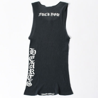 Chrome Hearts Vintage English Side Logo Tank Top Cotton Black White — view 2